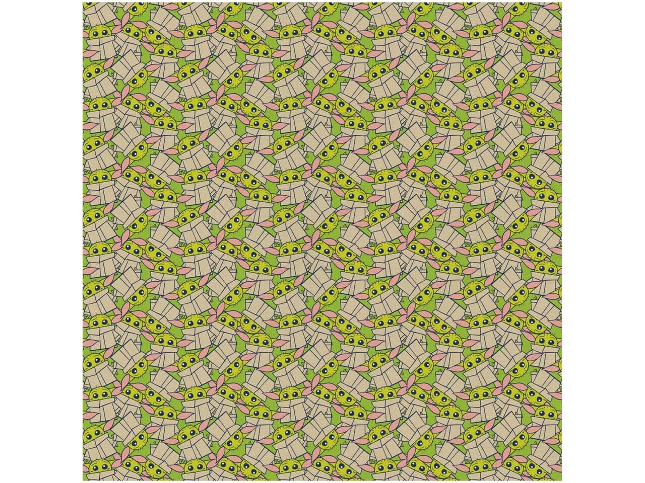 Star Wars The Mandalorian 2 Yard Precut Cotton Fabric - Grogu Stack